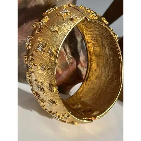Gold & Crystal Bracelet Kenneth Jay Lane Hearts & Stars